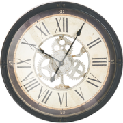 BORNOS - Wandklok - Zwart - Synthetisch materiaal