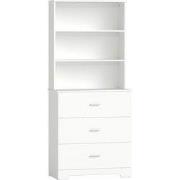 4goodz Boekenkast Hoge kast Vitrinekast met 3 lades - 3 open vakken - ...