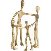 J-Line - Figuur Familie Kring Aluminium Goud - 20x21x31cm
