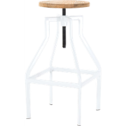 Hoge draaibare kruk wit - in hoogte verstelbaar