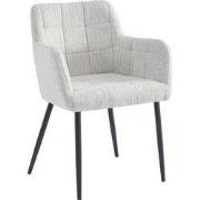 Livingfurn - Eetkamerstoel Bronco - Greige - Stof - Set van 2