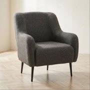 Moderne fauteuil Antraciet linnen stof met hoge poot Revos