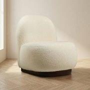 Japandi fauteuil crème bouclé organische vorm Tina