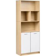 ZEHNA - Boekenkast 2 deuren - Lichtbruin/Wit - Vezelplaat