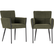 Set of 2 fabric armchairs with metal legs H85 cm - ELINA