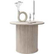 Salontafel rond Ø60 x 50 cm, stone look, beige, woonkamertafel ML desi...
