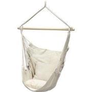 Hangstoel met twee kussens in katoen / hardhout, crème, belastbaar tot...