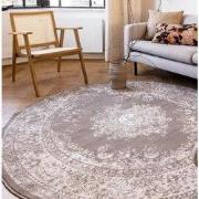 Rond Vintage Vloerkleed Keshan Taupe/Bruin Bruin; Taupe - Polypropylee...