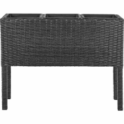 CARAGANA - Hoge plantenbak - Zwart - PE rotan