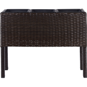 CARAGANA - Hoge plantenbak - Donkerbruin - PE rotan