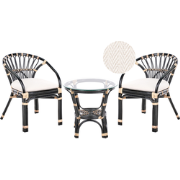 PECORINI - Bistro set - Zwart - Rotan