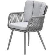 Linares XL rope/aluminium dining tuinstoel - taupe