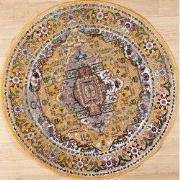 Picasso Sedona Rond Vintage Vloerkleed - Multi / Geel - Laagpolig- 300...