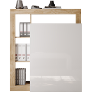 Opbermeubel met 2 deuren, om te bouwen tot bureau, H127 cm - HAMBURG