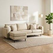 Hoekbank Merle beige stof links/rechts