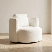 Ronde fauteuil crème bouclé Fern