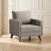 Landelijke fauteuil Taupe melange geweven stof Bella