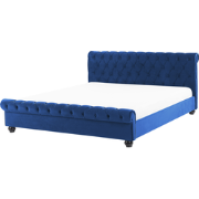 AVALLON - Waterbed - Marineblauw - 180 x 200 cm - Fluweel