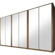 Meubella - Kledingkast Malibu - Eiken - 339 cm - Met spiegel