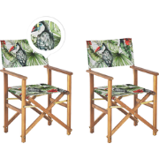 CINE  - Tuinstoel set van 2 - Groen/Hout/Toekan - Polyester