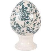 Clayre & Eef Decoratie Beeld Ei Ø 9x14 cm Beige Keramiek