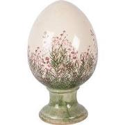 Clayre & Eef Decoratie Beeld Ei Ø 17x28 cm Beige Keramiek