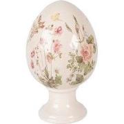 Clayre & Eef Decoratie Beeld Ei Ø 17x28 cm Beige Keramiek