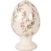 Clayre & Eef Decoratie Beeld Ei Ø 15x24 cm Beige Keramiek