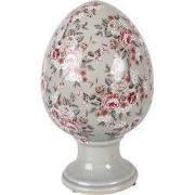 Clayre & Eef Decoratie Beeld Ei Ø 17x28 cm Grijs Keramiek