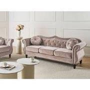 SKIEN - Driezitsbank - Taupe - Fluweel