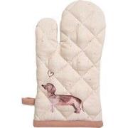 Clayre & Eef Kind Ovenwant 12x21 cm Beige Katoen Teckel