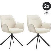 2x Eetkamerstoel Lenny - Stof Beige