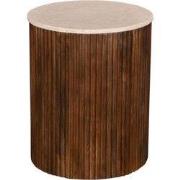 Bijzettafel Marmer Donkerbruin Mangohout - 45x45x55cm - Davi