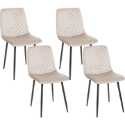 HAVRE - Eetkamerstoelen set van 4 - Beige - Fluweel