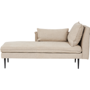 YERRES - Chaise longue - Beige - Rechtszijdig - Polyester