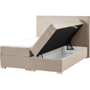 MAJOR - Boxspring - Taupe - 140 x 200 cm - Stof