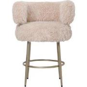 PTMD - Barkruk Hair - Beige - 67x64x94cm