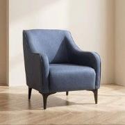Modern landelijke fauteuil blauw stof Belissimo
