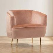 Hotel Chique fauteuil roze velvet stof met gouden poten Piccoli