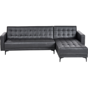 ABERDEEN - Hoekslaapbank - Zwart - Linkerzijde - 267 cm - Kunstleer