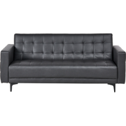 ABERDEEN  - Slaapbank 3-zits - Zwart - Kunstleer