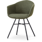 Noa-Otis eetkamerstoel forestgroen - zwart onderstel