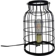 Zwart Metalen Kooi Lamp-20x31cm-incl. gloeilamp- gouden fitting-Housev...