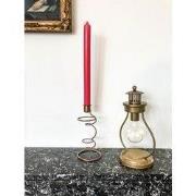 Koperen Twist Kandelaar-9x19cm-Incl. 5 witte kaarsen-Draadstaal-Housev...