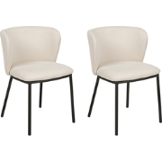 MINA - Eetkamerstoel set van 2 - Gebroken wit - Polyester