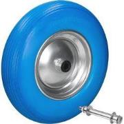 Kruiwagenwiel massief rubber PU 4.80/4.00-8 blauw 390 mm