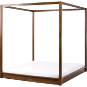 HERLIERE - Hemelbed - Donkerbruin - 160 x 200 cm - Rubberhout