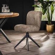 Set van 2 eetkamerstoelen Lirio Bouclé taupe draaibaar