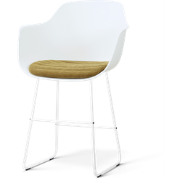 Nino-Liz barkruk wit met mosgroen zitkussen - wit onderstel - 65 cm