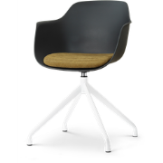 Nola-Liz draaibare eetkamerstoel zwart met mosgroen zitkussen - wit on...